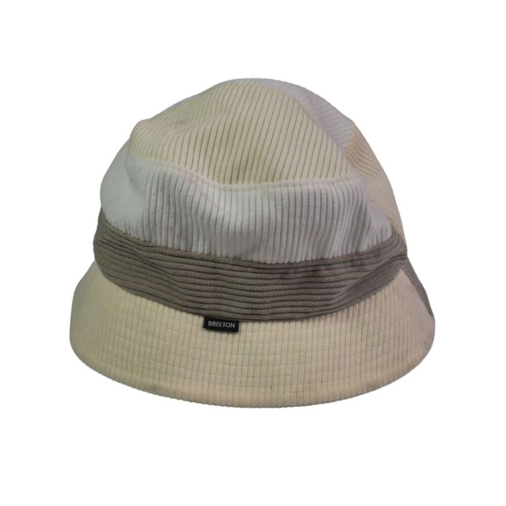 Brixton Color Block Corduroy Bucket Hat White Tan Gray Small/Medium